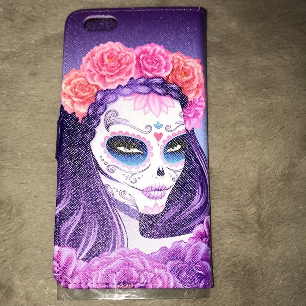 6/$20 New Sugar Skull iPhone 6 Plus wallet case